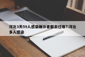 河北3天59人感染确诊者都去过哪?:河北多人感染